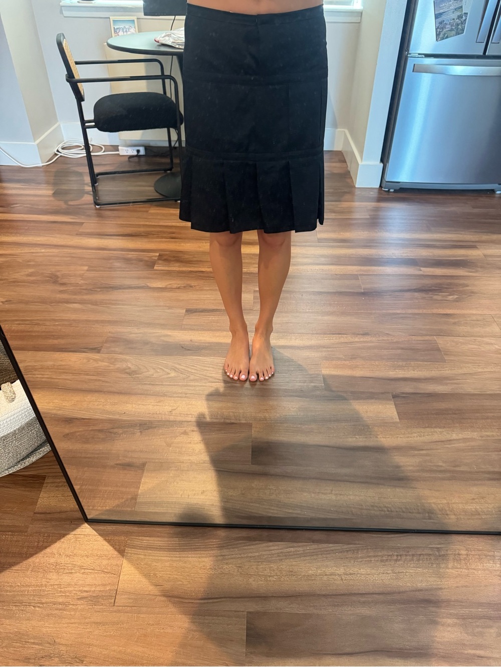 Classic Black Pleated Hem Skirt - Women